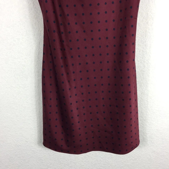 House Of Harlow 1960 x REVOLVE Ira Burgundy Polka Dot Satin Slip Dress Medium - Picture 10 of 15